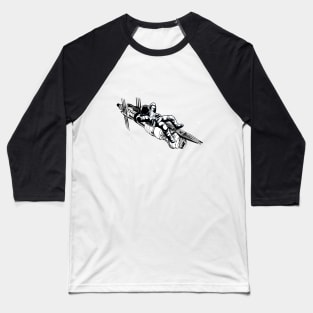 Astronaut Relaxing - Space Station - Black - Sci-Fi Baseball T-Shirt